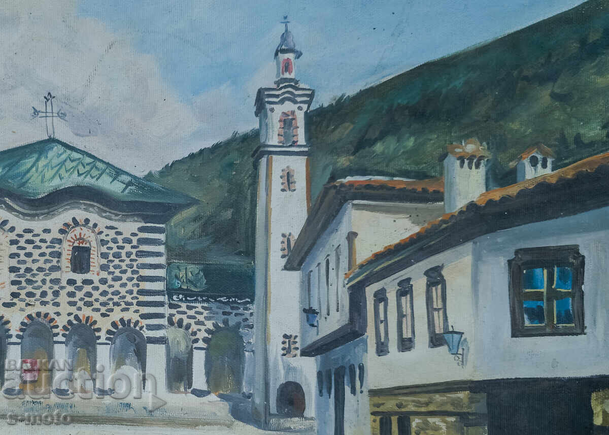 Аукцион Картина маслени бои градски пейзаж