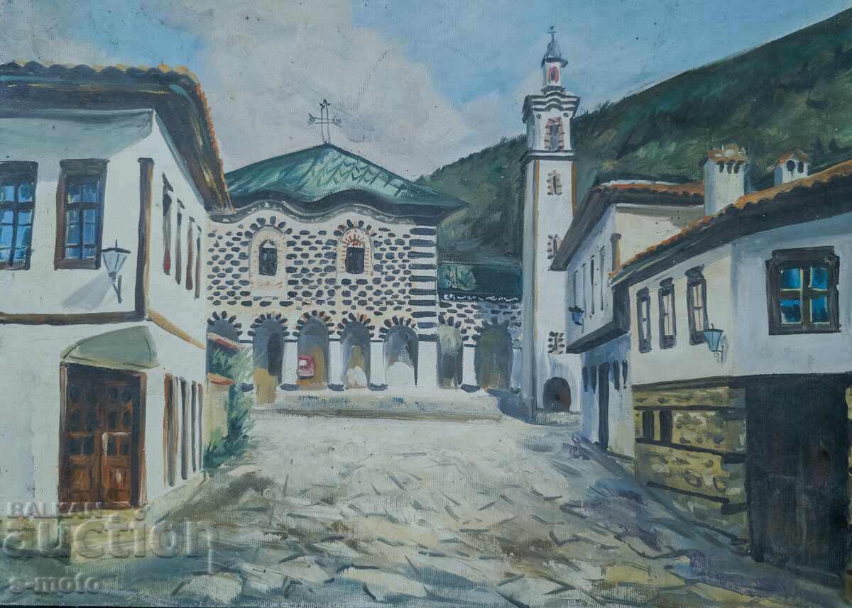 Картина маслени бои градски пейзаж