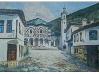 Έργο ζωγραφικής με λάδι, αστικό τοπίο