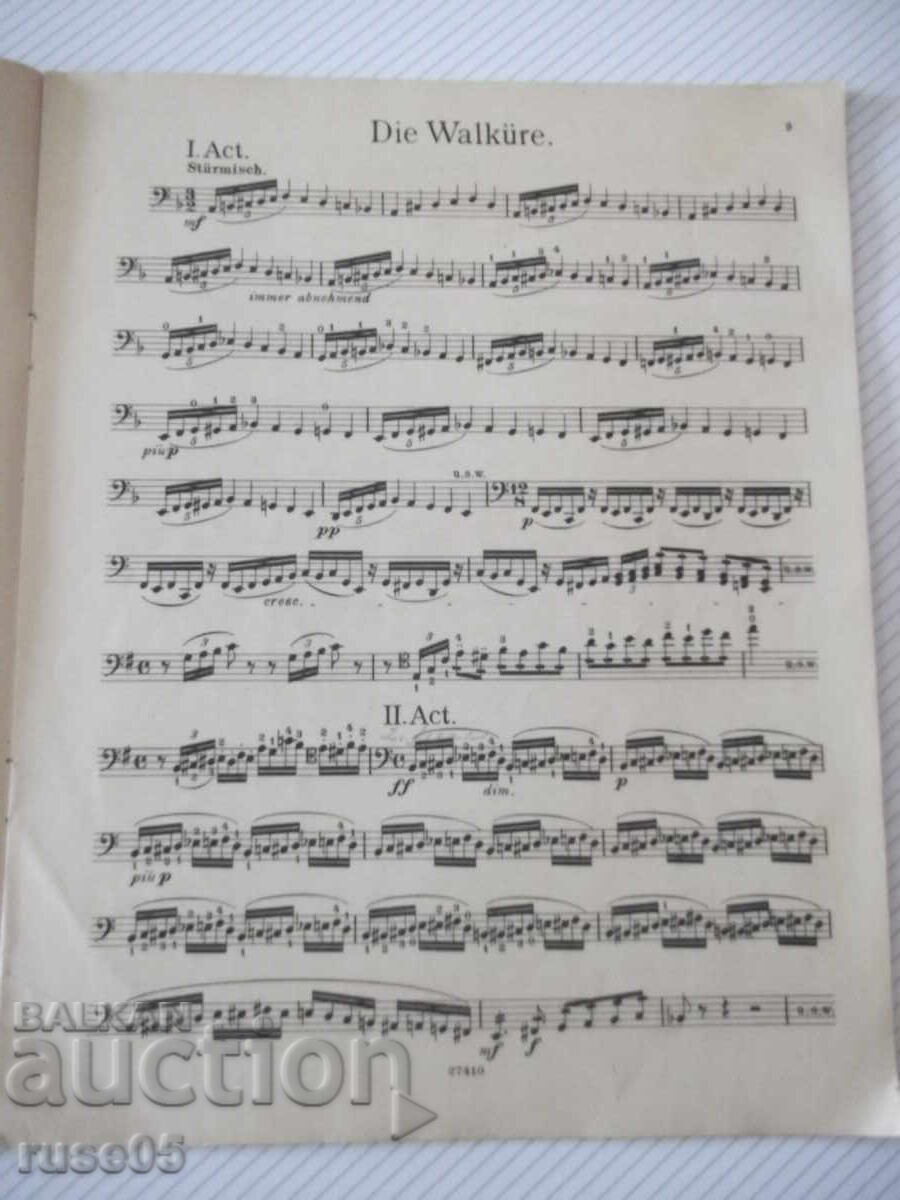 Delivery of Sheet Music "ORCHESTRAL STUDIES from the Works of R. WAGNER" - 20 pages