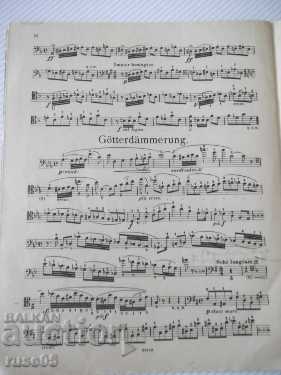 Sheet Music "ORCHESTRAL STUDIES from the Works of R. WAGNER" - 20 pages - 5
