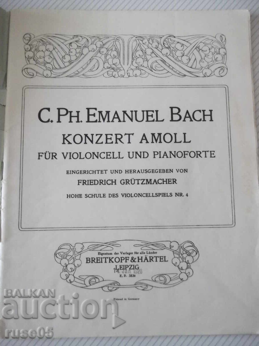 Ноти "C.PH.EM.BACH-KONZERT-A moll" - 32 стр. с цена 10.00 лв. | € 5.11