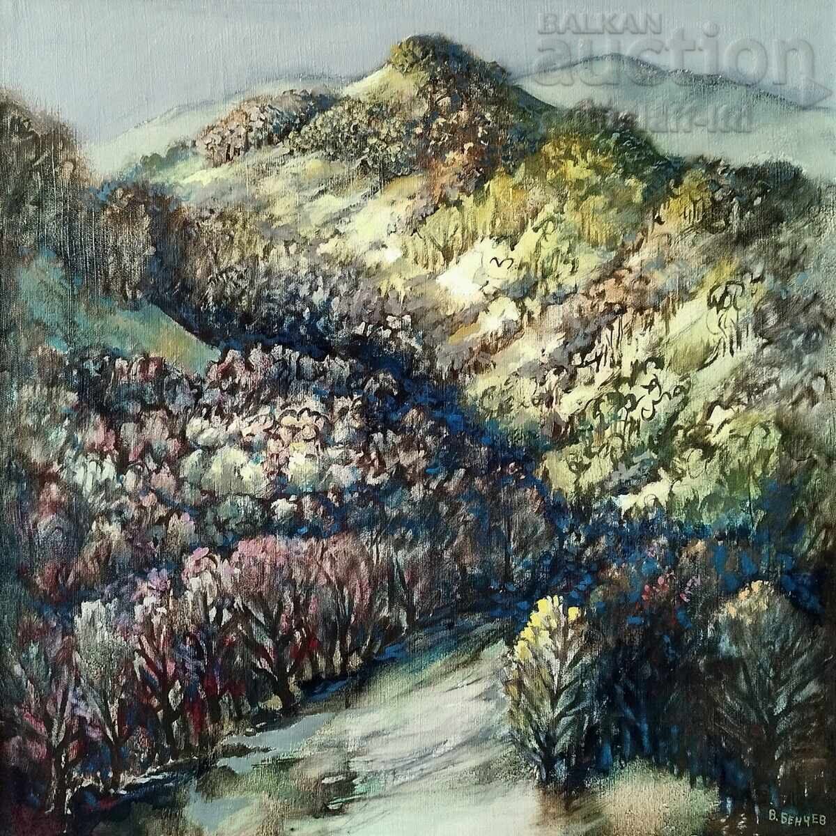 Πίνακας, τοπίο, ζωγράφου Βασίλ Μπέντσεφ (1945-2014) με τιμή 750.00 BGN | € 383.47