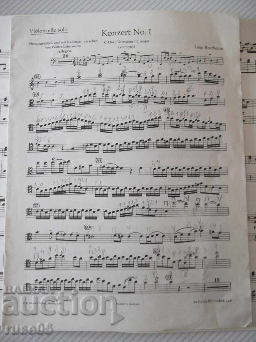 Livrarea Note "Concertul nr. 1 pentru violoncel și ...-L. Boccherini"-32p