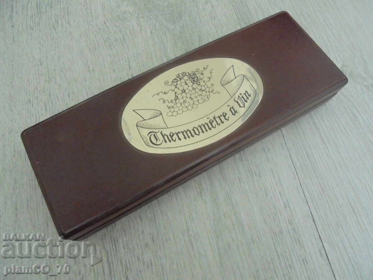 Доставка на №*8122 стар термометър за вино - с кутия от дърво Доставка на №*8122 стар термометър за вино - с кутия от дърво