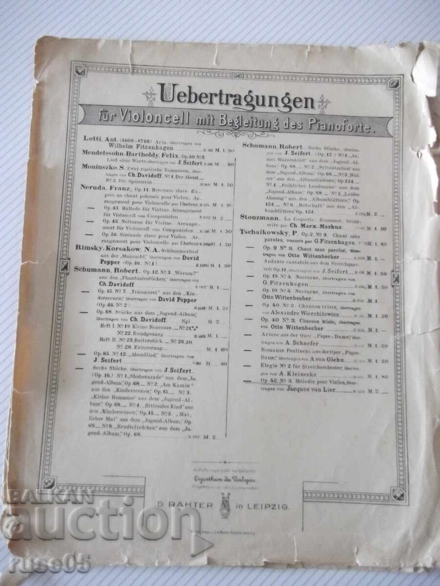 Note "Melodie - P. Tschaikowsky" - 6 pag Note "Melodie - P. Tschaikowsky" - 6 pag