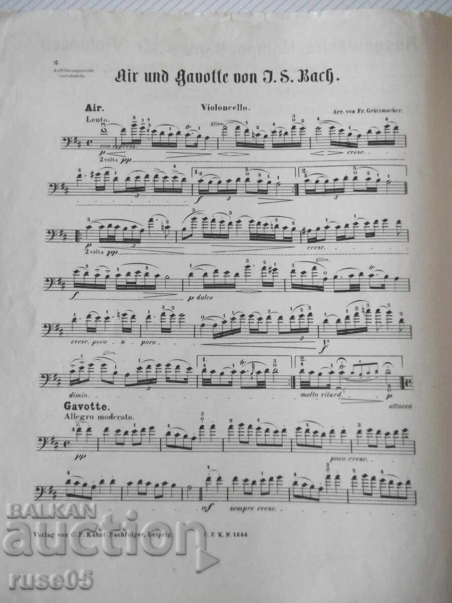 Sheet Music "Sheet Music for Cello and Piano - Fr. Grützmacher" - 8 pages - 5