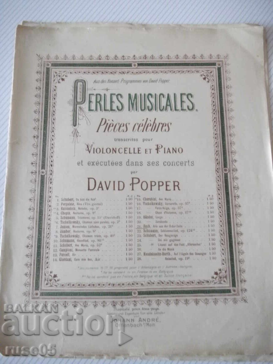 Sheet Music "Aria from the D Major Suite for Cello...-D. Popper"-4c