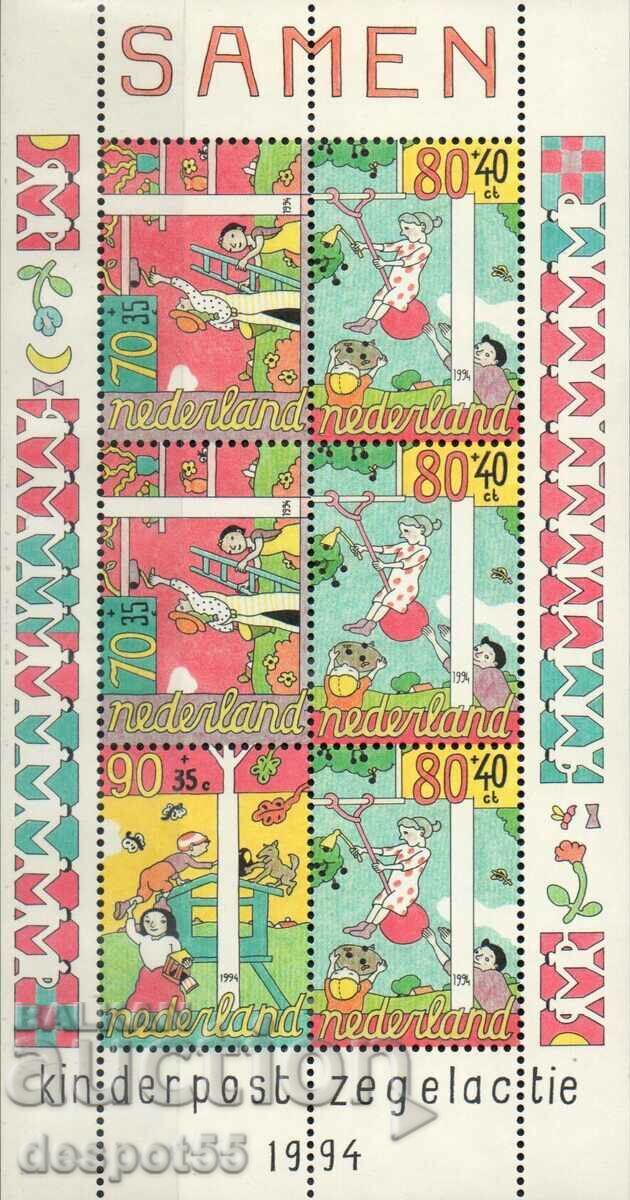1994. Ολλανδία. Φροντίστε τα παιδιά. Μίνι μπλοκ.