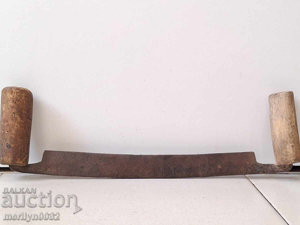 Old forged hand tool wrought iron planer wooden - 6
