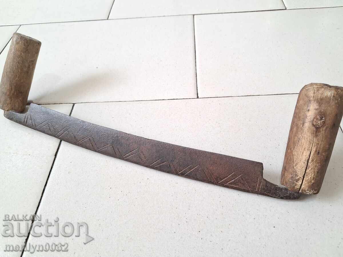 Old forged hand tool wrought iron planer wooden - 7