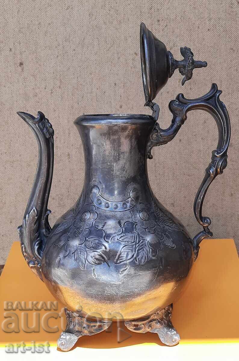 Delivery of Victorian silver-plated teapot