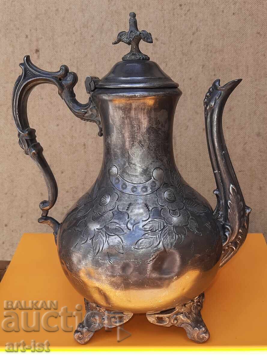 Victorian silver-plated teapot - 5