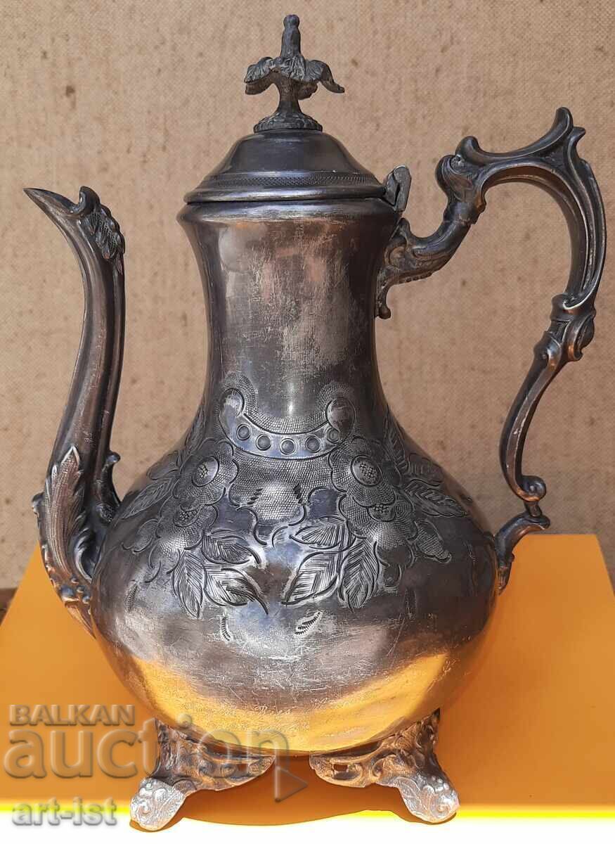 Victorian silver-plated teapot - 6