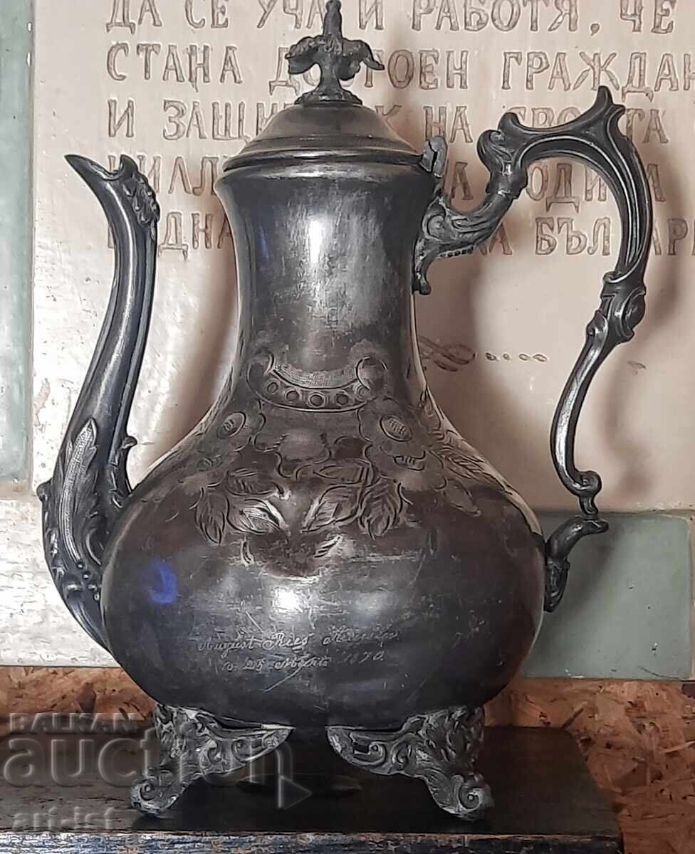 Victorian silver-plated teapot