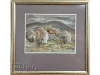 Watercolor by the great artist STOLETNIKA Sava Tsonovski 11r