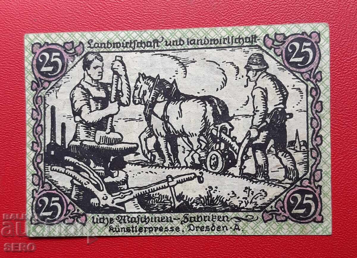 Τραπεζογραμμάτιο-Γερμανία-Θουριγγία-Τρίεμπες-25 πφένιγκ 1920 Τραπεζογραμμάτιο-Γερμανία-Θουριγγία-Τρίεμπες-25 πφένιγκ 1920