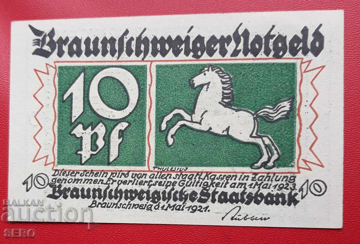 Banknote-Germany-Saxony-Braunschweig-10 Pfennig 1921 with price 2.00 BGN | € 1.02 Banknote-Germany-Saxony-Braunschweig-10 Pfennig 1921 with price 2.00 BGN | € 1.02