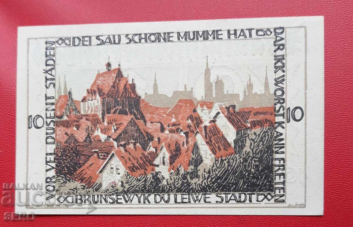 Banknote-Germany-Saxony-Braunschweig-10 Pfennig 1921 Banknote-Germany-Saxony-Braunschweig-10 Pfennig 1921