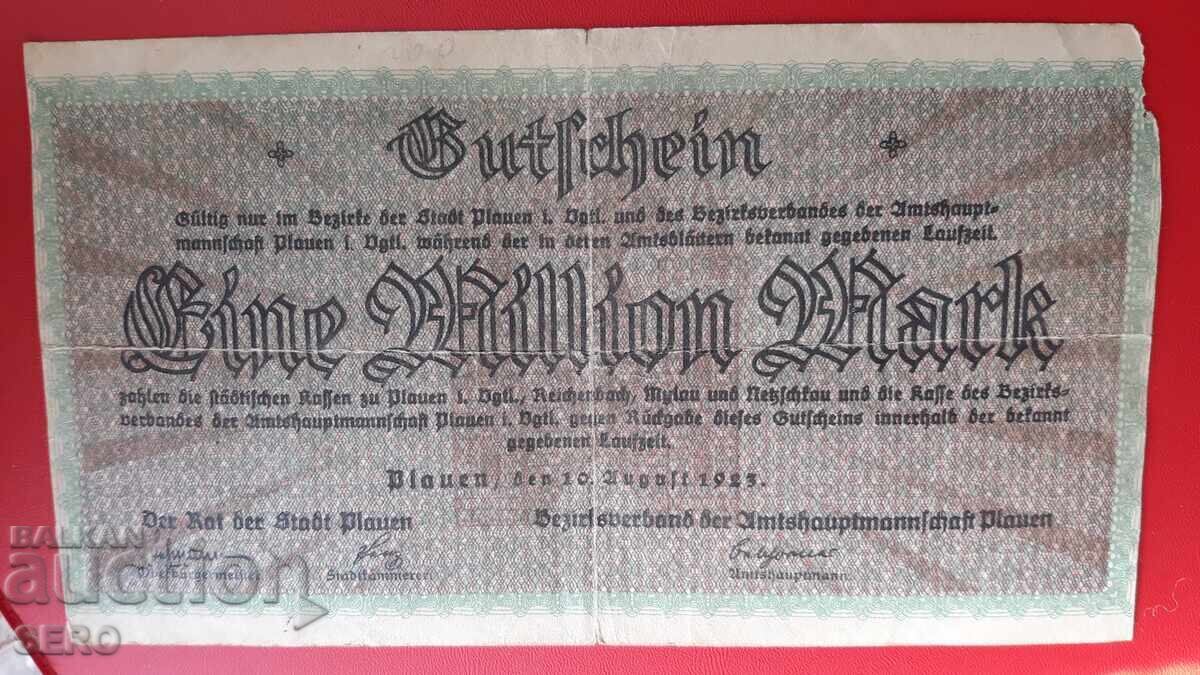 Τραπεζογραμμάτιο-Γερμανία-Σαξονία-Πλαουέν-1.000.000 Μάρκα 1923 με τιμή 3.00 BGN | € 1.53