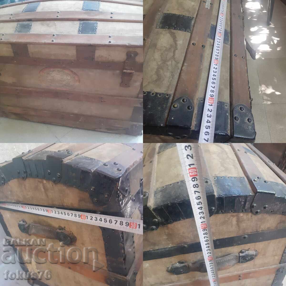 Cufăr antic mare, superb, cu etichetă - Hotel Bellevue - 7 Cufăr antic mare, superb, cu etichetă - Hotel Bellevue - 7