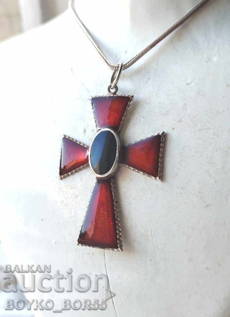 Antique Silver Italian Cardinal's Cross - 5