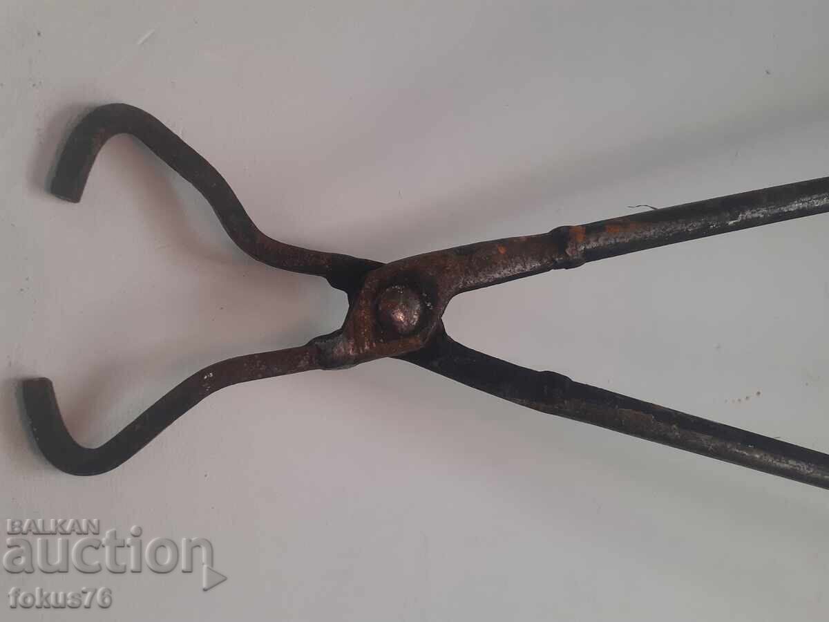Old forged blacksmith tongs with long handles - 5 Old forged blacksmith tongs with long handles - 5