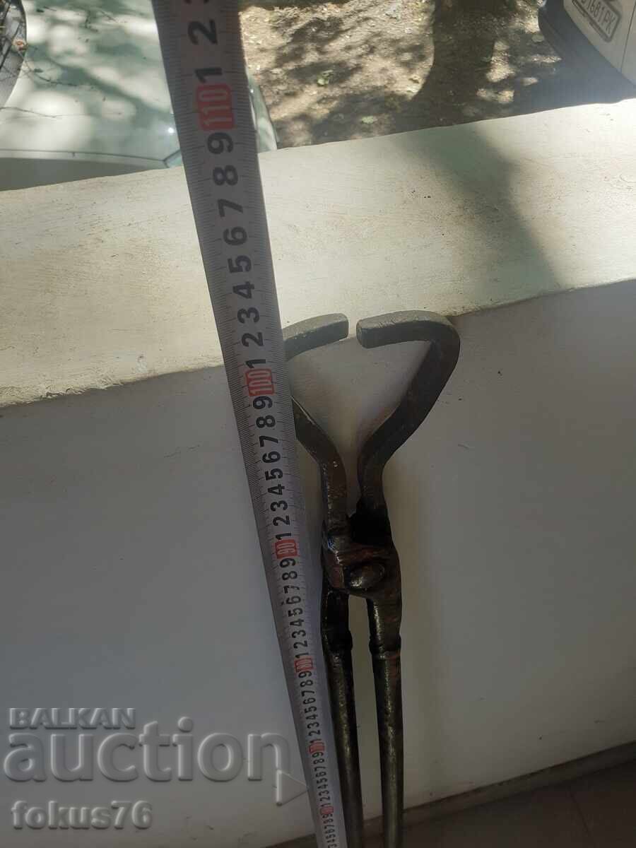 Old forged blacksmith tongs with long handles - 6 Old forged blacksmith tongs with long handles - 6