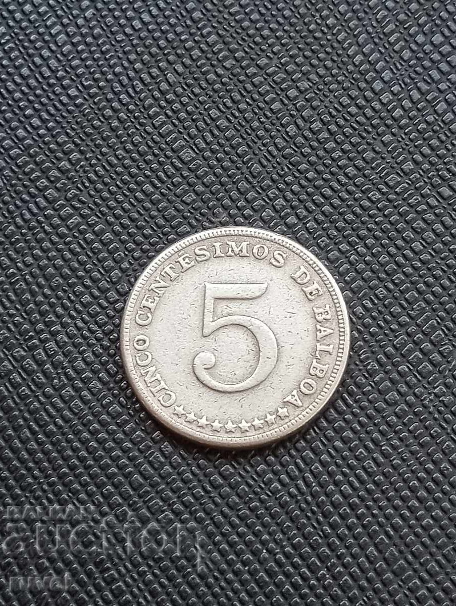 Панама 5 сентесимос 1968 г.