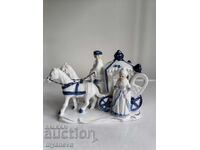 Porcelain, English figurine of a princess in a carriage
