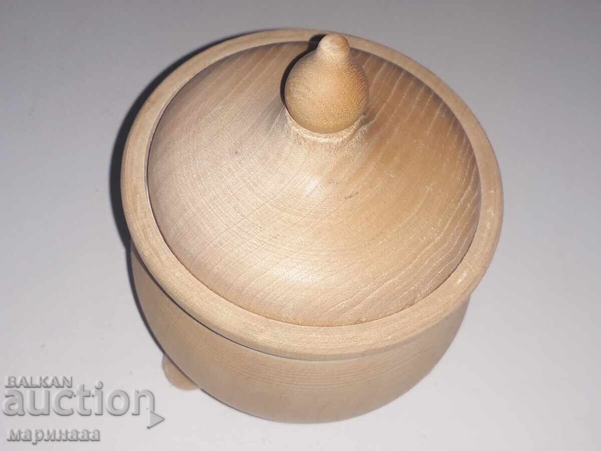 SUGAR BOWL. WOOD. MARKING with price 6.00 BGN | € 3.07