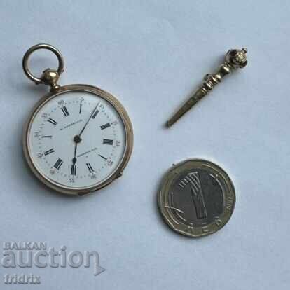 18k GOLD POCKET WATCH with key L. LATTELAIS A GOURNAY with price 3150.00 BGN | € 1610.57