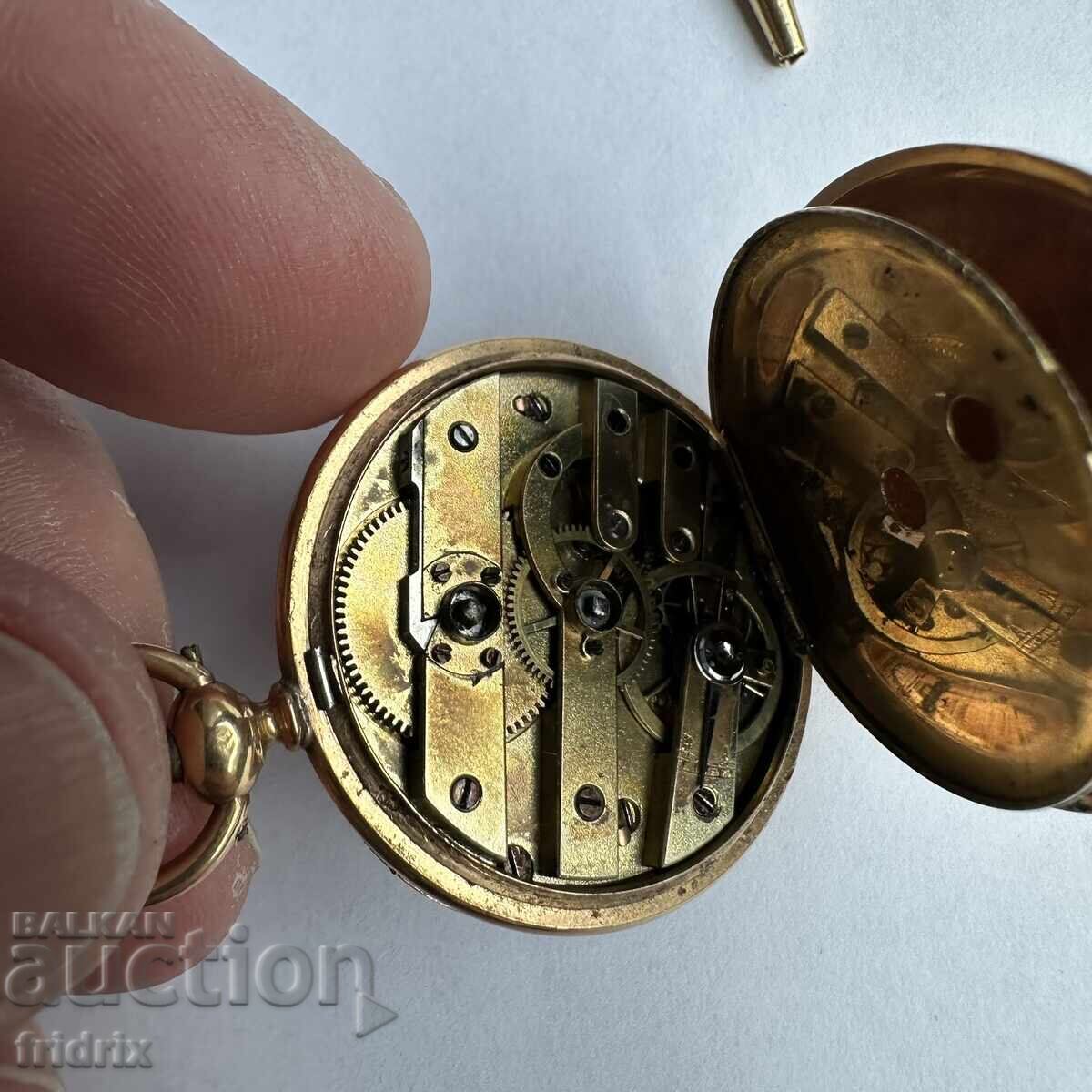 18k GOLD POCKET WATCH with key L. LATTELAIS A GOURNAY - 7