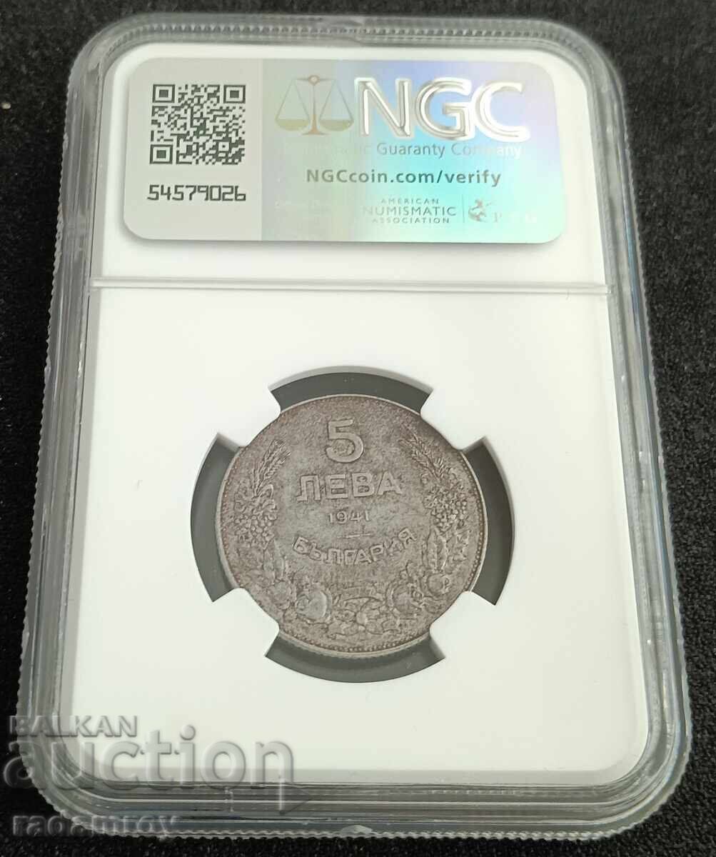 5 BGN 1941 NGC with price 126.00 BGN | € 64.42