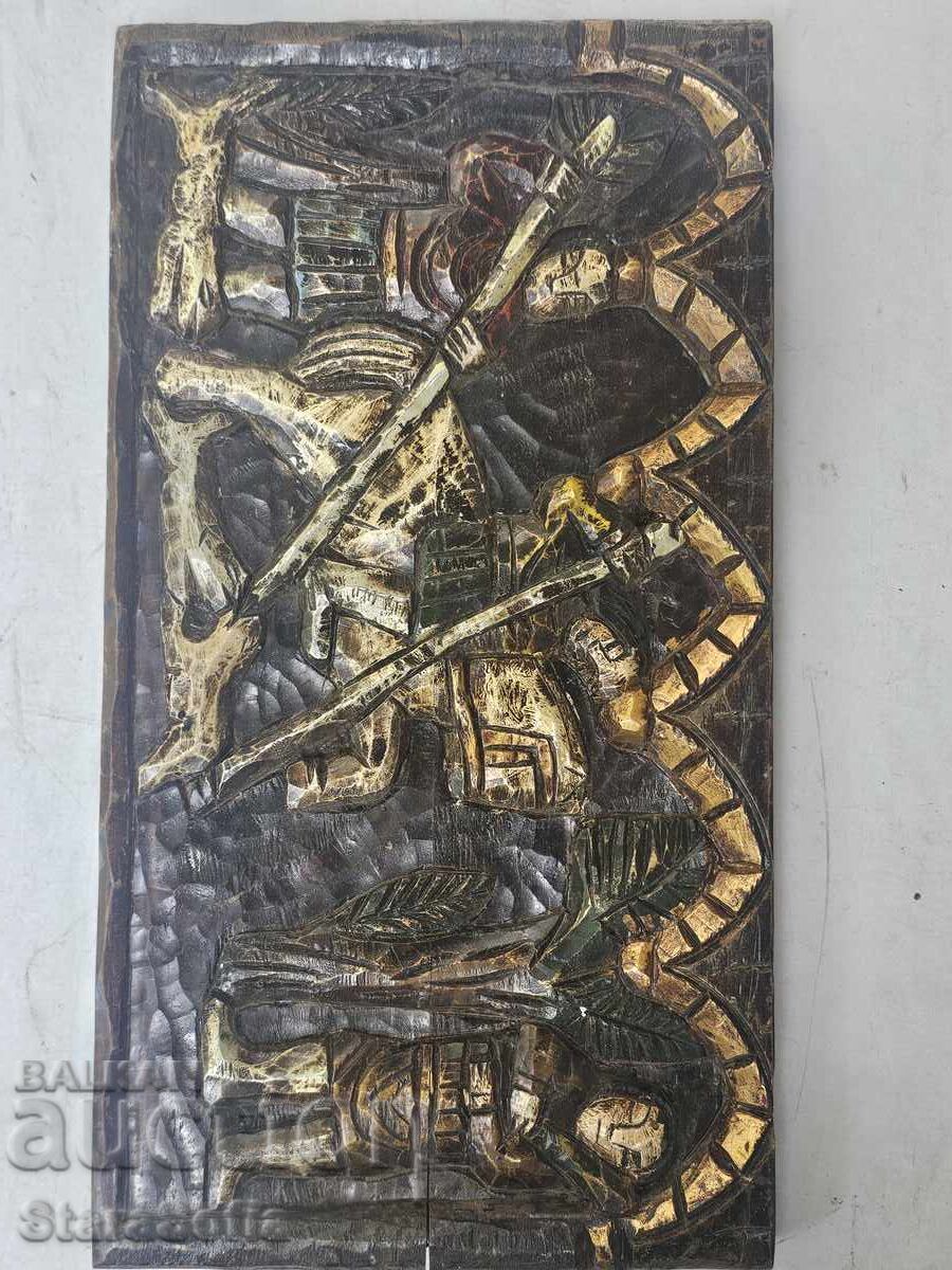 Παλιά μασίφ ξυλογλυπτική - 5