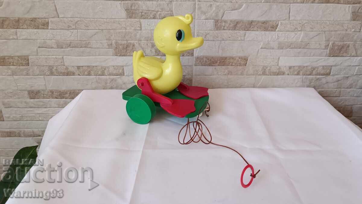 Duck with wheels - a toy from the socialist era with price 25.00 BGN | € 12.78