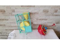 Old toys from the socialist era - spinning top and a set