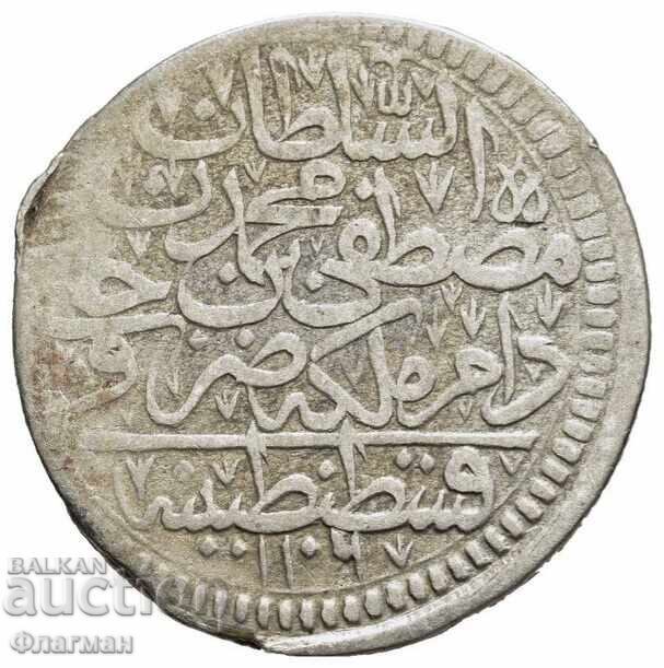 Οθωμανική Τουρκία 1/2 Κουρούς 1106 μ.Χ. Σουλτάνος Μουσταφά Β'