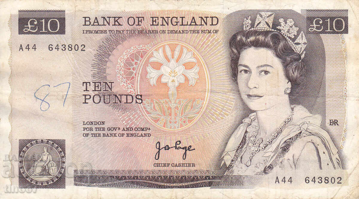 tino37 - GREAT BRITAIN - ENGLAND - 10 POUNDS - 1971/82 with price 34.90 BGN | € 17.84