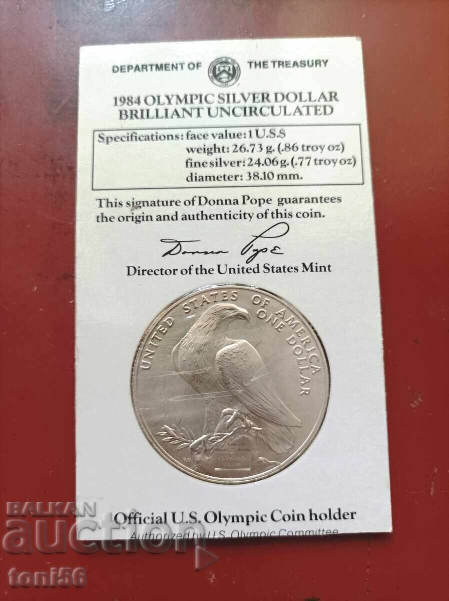ΗΠΑ 1 δολάριο 1984 - Ολυμπιακό δολάριο UNC με τιμή 62.00 BGN | € 31.70 ΗΠΑ 1 δολάριο 1984 - Ολυμπιακό δολάριο UNC με τιμή 62.00 BGN | € 31.70