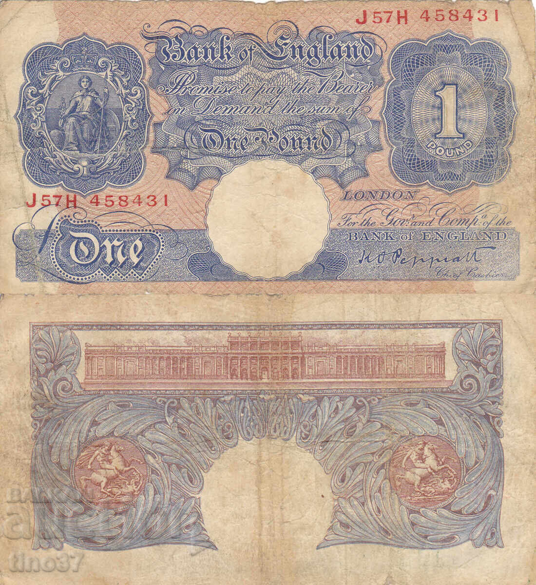 tino37 - MAREA BRITANIE - ANGLIA - 1 LIRĂ - 1940/48