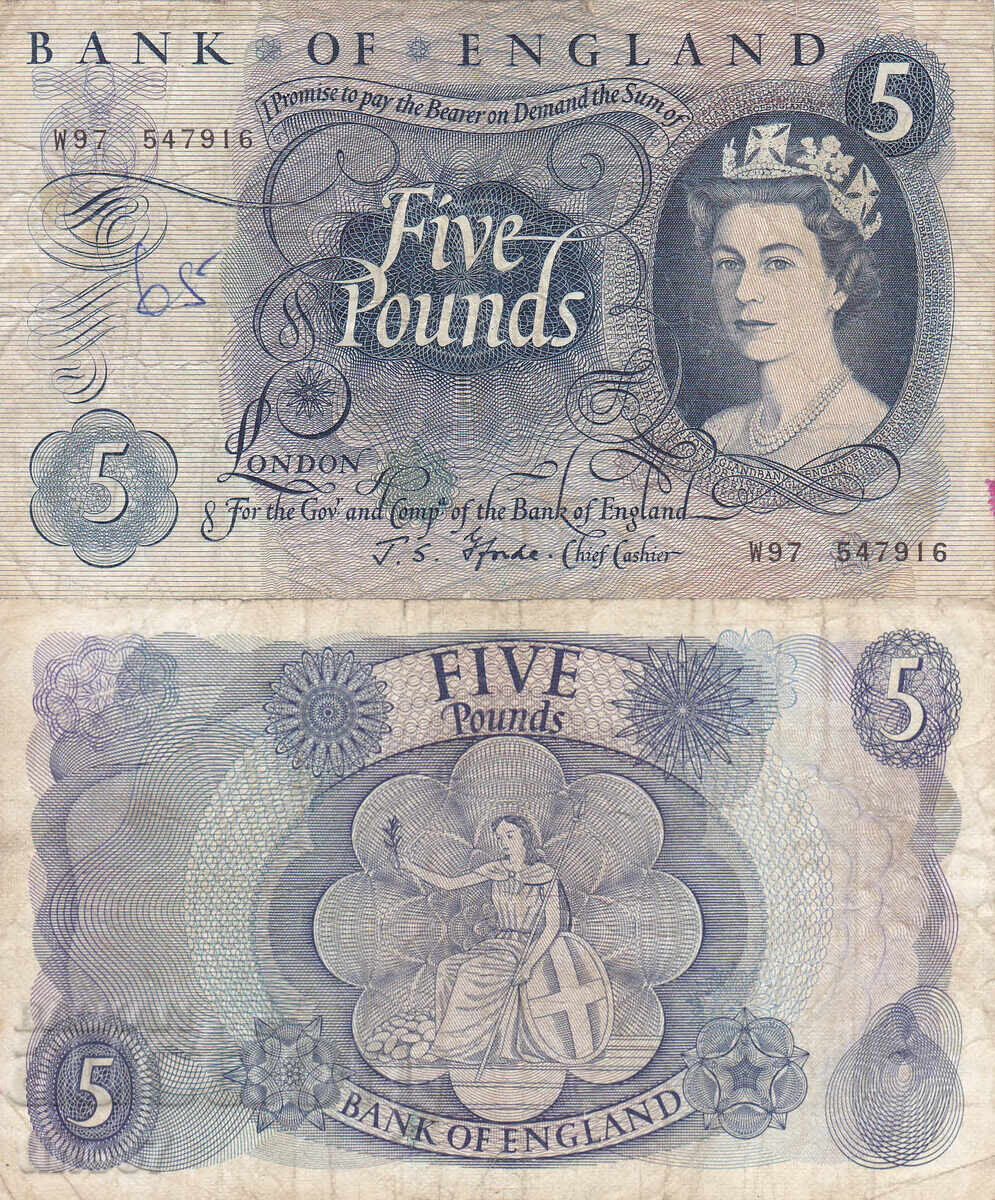 Tino37 - GREAT BRITAIN - ENGLAND - 5 POUNDS - 1960/77