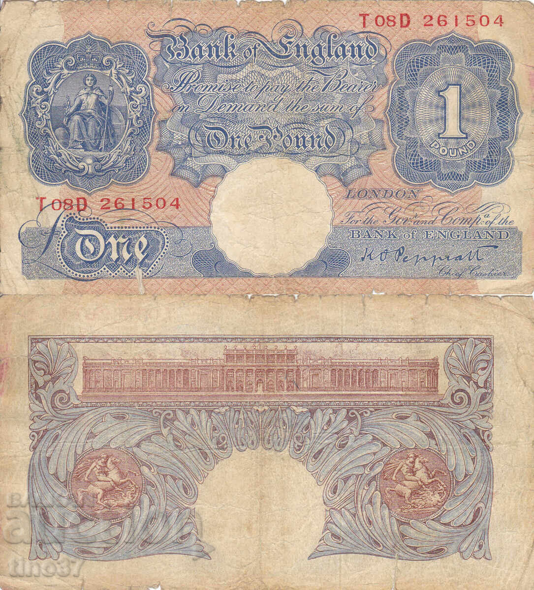 tino37- ВЕЛИКОБРИТАНИЯ - АНГЛИЯ - 1 ПАУНД  - 1940/48г