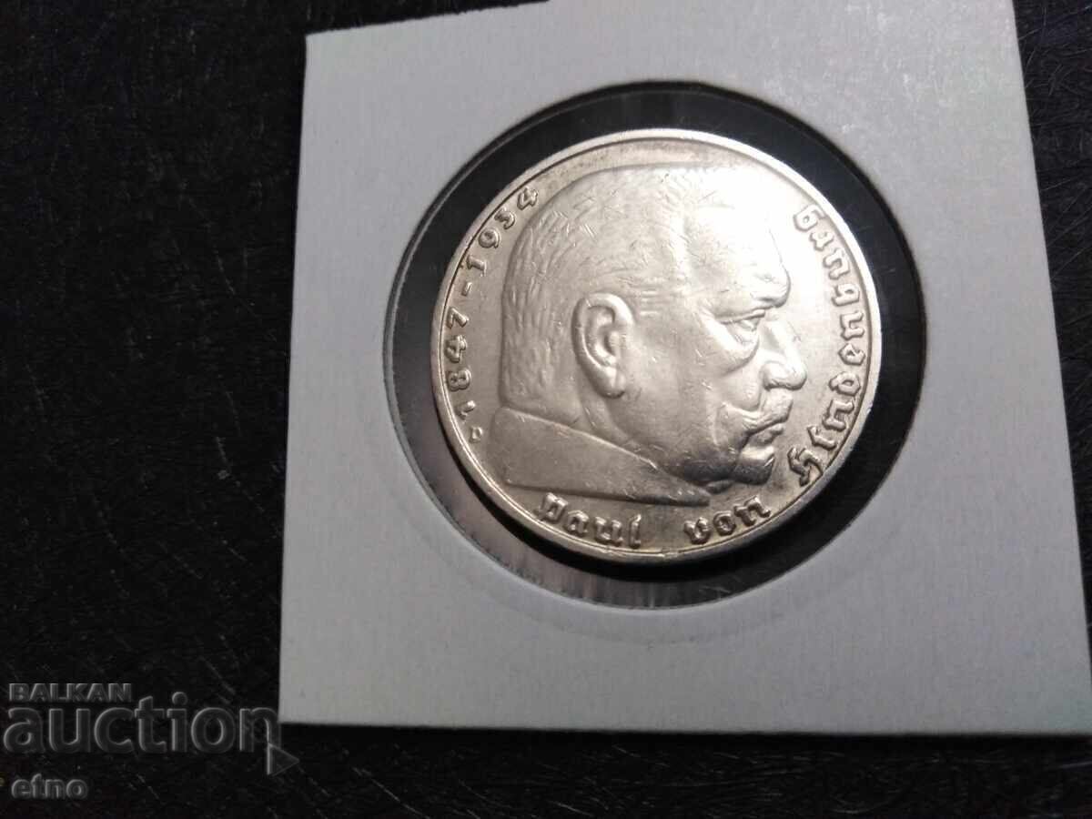 GERMANIA 5 MARCI 1937 D, ARGINT, MONEDĂ, MONEDE cu preț € 45.00 | 88.01 BGN