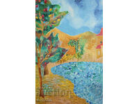 Σύγχρονος Ελαιογραφία Τοπίο υπογεγραμμένο