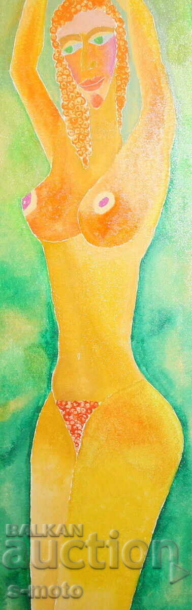 Ελαιογραφία πίνακας γυμνό σώμα φιγούρες υπογεγραμμένο - 5