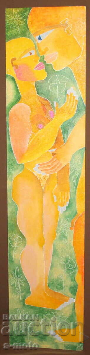 Маслени бои картина голо тяло фигури подписана - 5 Маслени бои картина голо тяло фигури подписана - 5