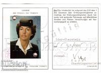 CARTE DE IDENTITATE VECHE PAȘAPORT GERMANIA RFG FEMEIE POLIȚIST E097