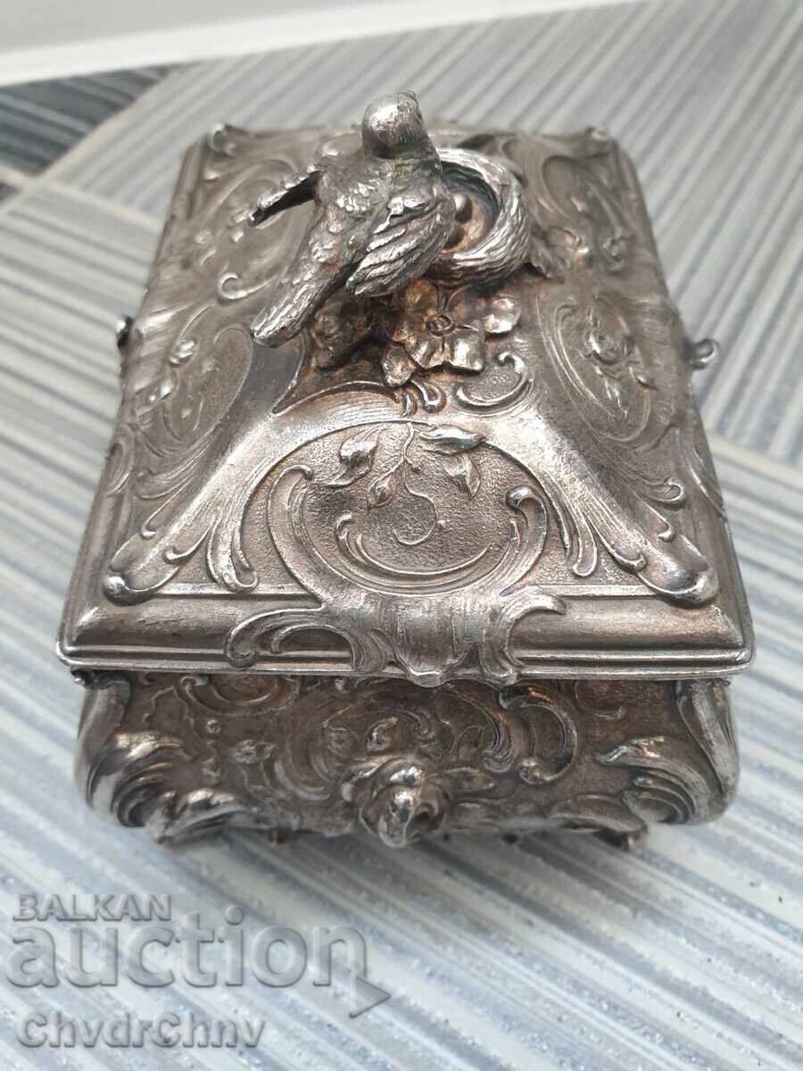 Малка стара посребрена кутия за бижута WMF/ВМФ бижутерка - 5