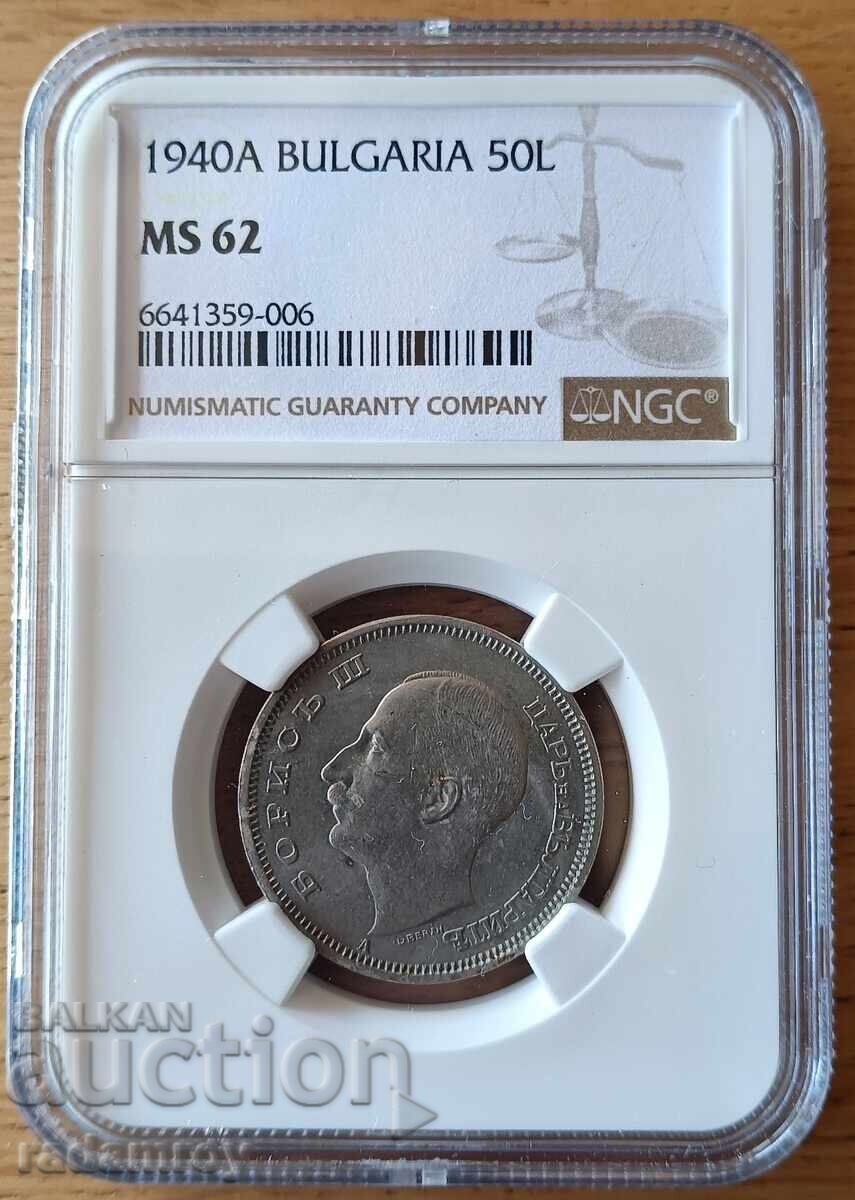 50 BGN 1940 MS62 NGC